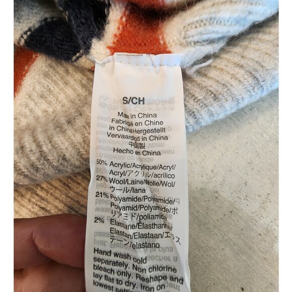 Madewell Margo Stripe Wool Blend V-Neck Sweater SZ Small - Picture 12 of 14